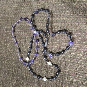 Amethyst and Pearl Bracelet Set